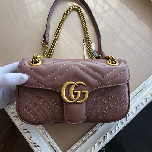 Gucci bag GG Marmont series chain with mini shoulder back bag 446744  leather-90a5c716